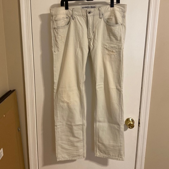 Express Rocco Slim Fit Straight Leg Denim Jeans Size 34x32 - Picture 1 of 12